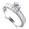 1.10 Ct. Twt. Diamond Engagement Ring in 18k White Gold